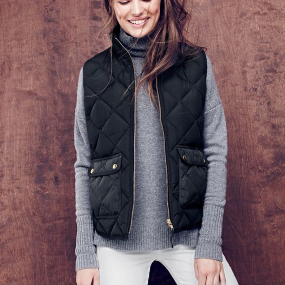 JCrew Down Feather Quilted Zip Up Vest in Navy from Holiday 2013 - Size XS